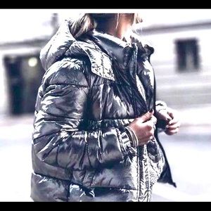 ZARA silver down coat